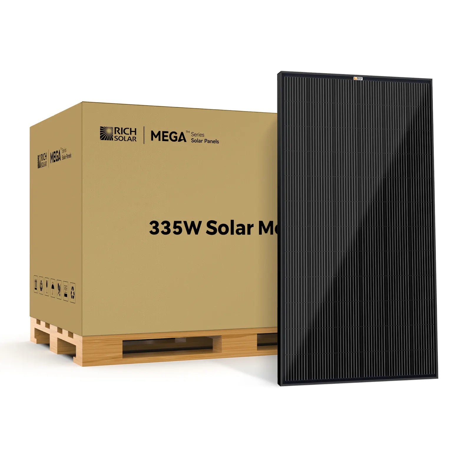 RichSolar MEGA 335 | 335 Watt Solar Panel | Premium Grid-Tie Off-Grid Solution for Residential, Commercial, and Agricultural Use | UL Certified | RS-M335-8