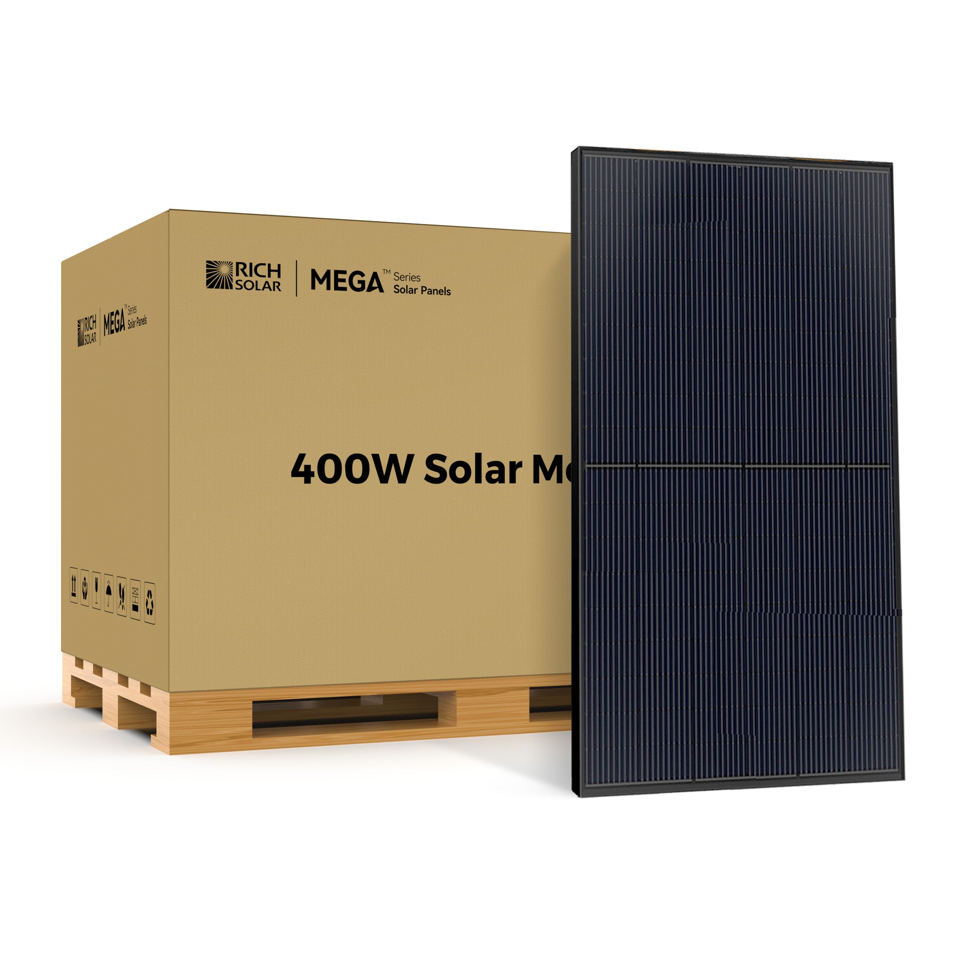 RichSolar MEGA 400 | 400 Watt Solar Panel | Premium Grid-Tie or Off-Grid Solution for Residential, Commercial, and Agricultural Use | UL Certified | RS-M400-8