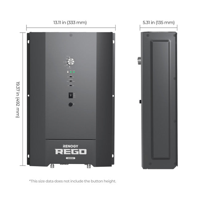 Renogy REGO 3000W 12V Pure Sine Wave High Frequency Split-Phase Inverter Charger