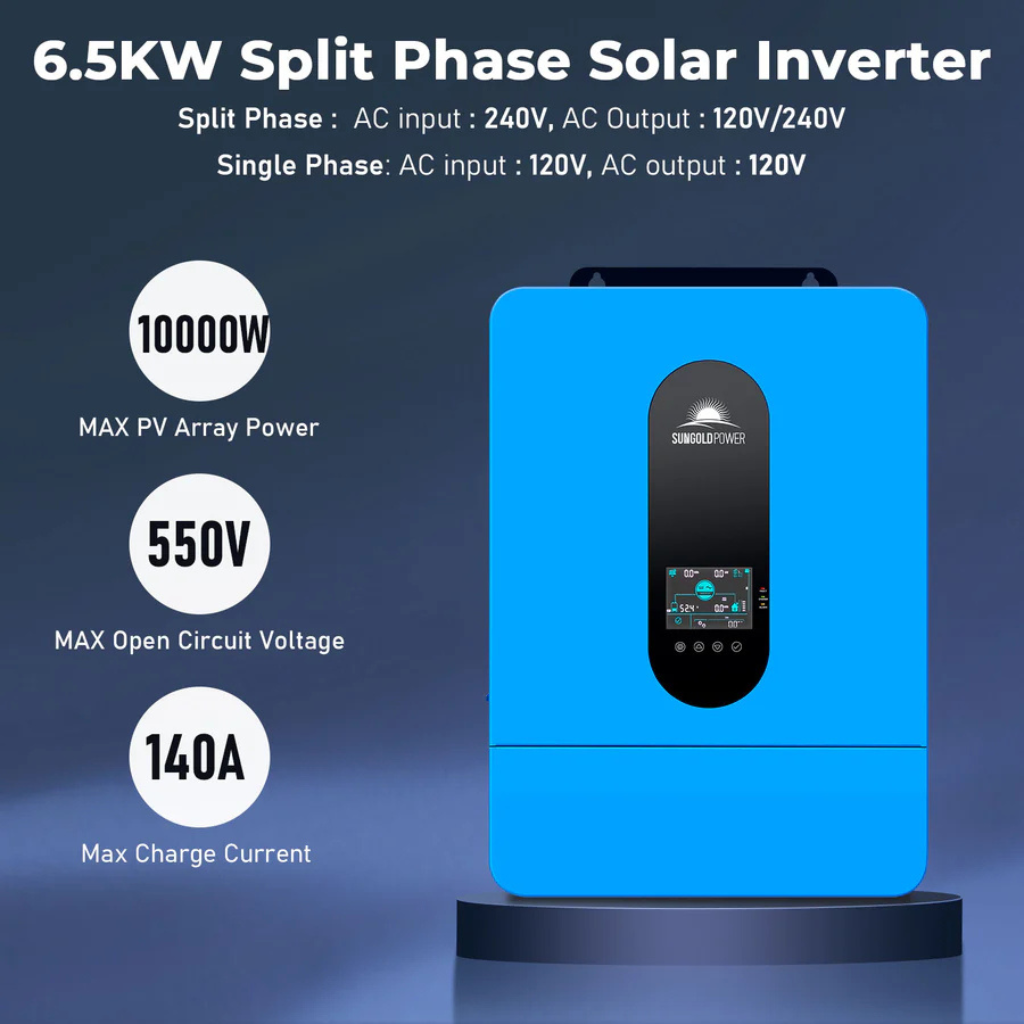 SunGoldPower Split Phase Solar Inverter 6.5KW 48V