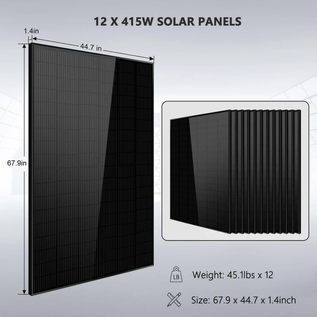 SunGoldPower Off-Grid Solar Kit 10kW 48VDC 120V/240V With 20.48kWh PowerWall Battery & 12 x 415W Solar Panels SGM-10M2T