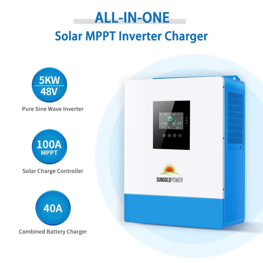 SunGoldPower Off-Grid Solar Kit 10kW 48VDC 120V/240V With 20.48kWh PowerWall Battery & 12 x 415W Solar Panels SGM-10M2T