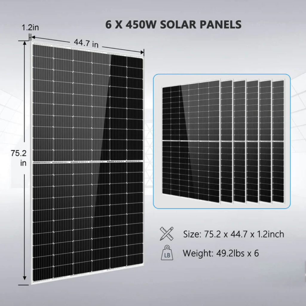 SunGoldPower Complete 5kW Solar Kit, 48V Inverter, 10.24kWh LiFePO4 Battery, 2.7kW Solar Panels SGK-5PRO