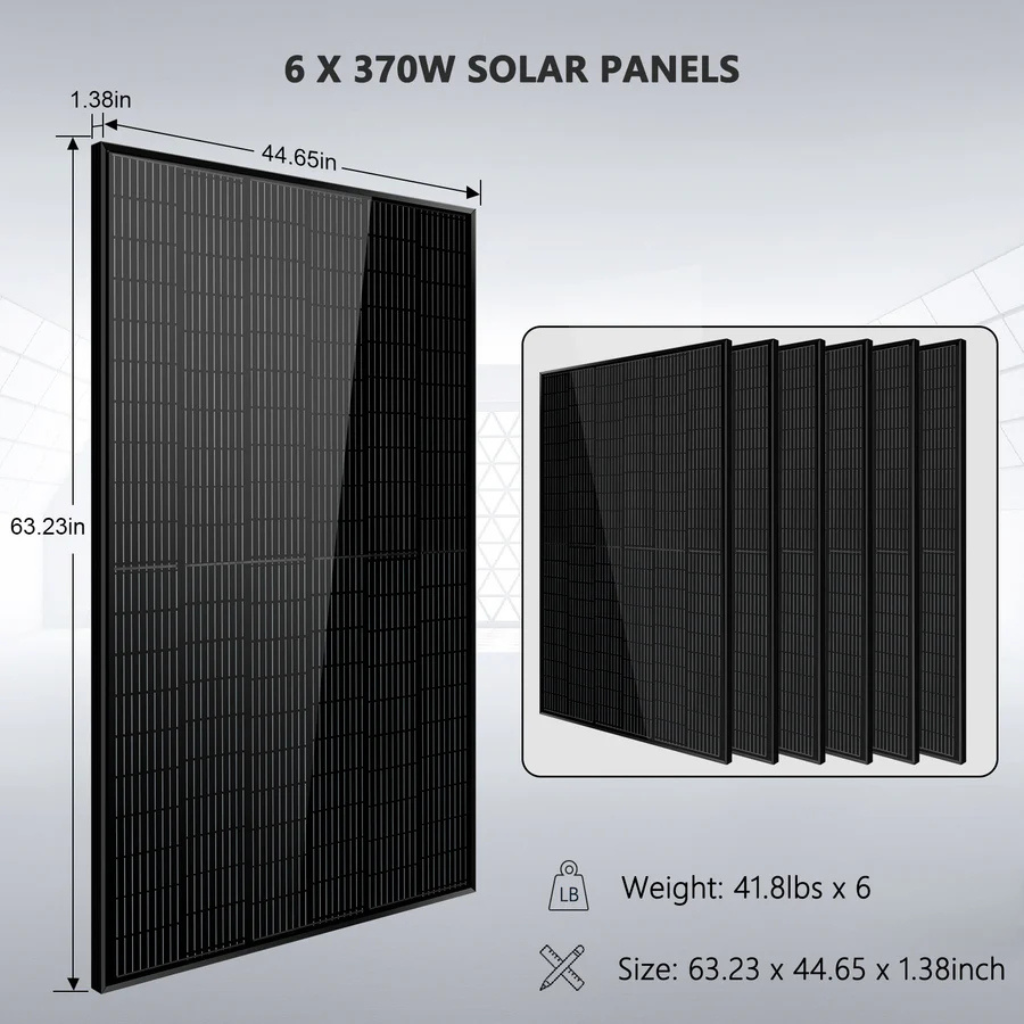 SunGoldPower Off-Grid Solar Kit, 6000W Inverter, 10.24kWh LiFePO4 Battery, 2220W Solar Panels SGK-PRO62