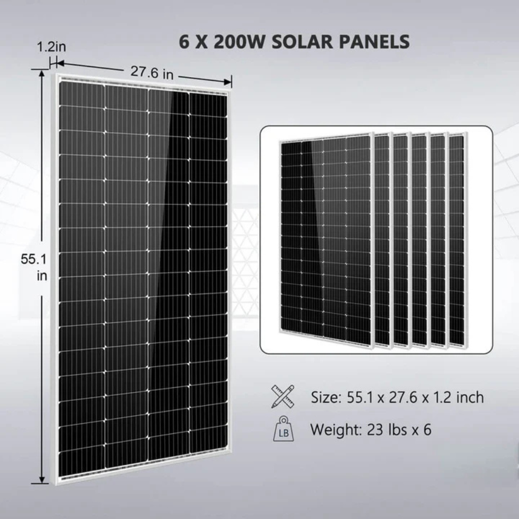 SunGoldPower Off-Grid Solar Kit 5000W 48VDC 120V With 5.12kWh PowerWall Battery & 6 x 200W Solar Panels SGM-5K5E