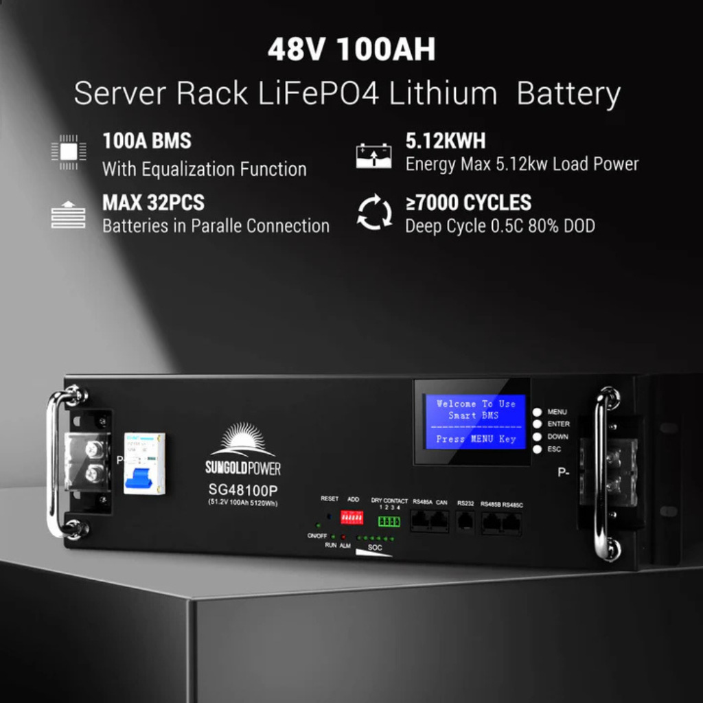 SunGoldPower Hybrid Solar Kit 11.4kW 48V Split Phase with 20.48kWh Lithium Battery & 16 x 440W Solar Panels SGH-11N2E