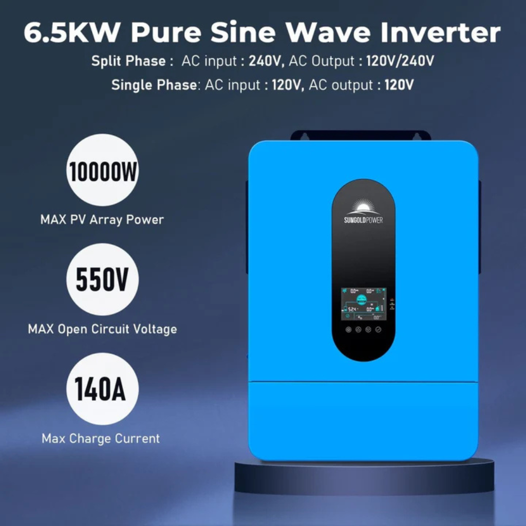 SunGoldPower Off-Grid Solar Kit 13,000W 48VDC 120V/240V With 25.6kWh LifePo4 Battery & 22 x 440W Solar Panels SGR-13K25E